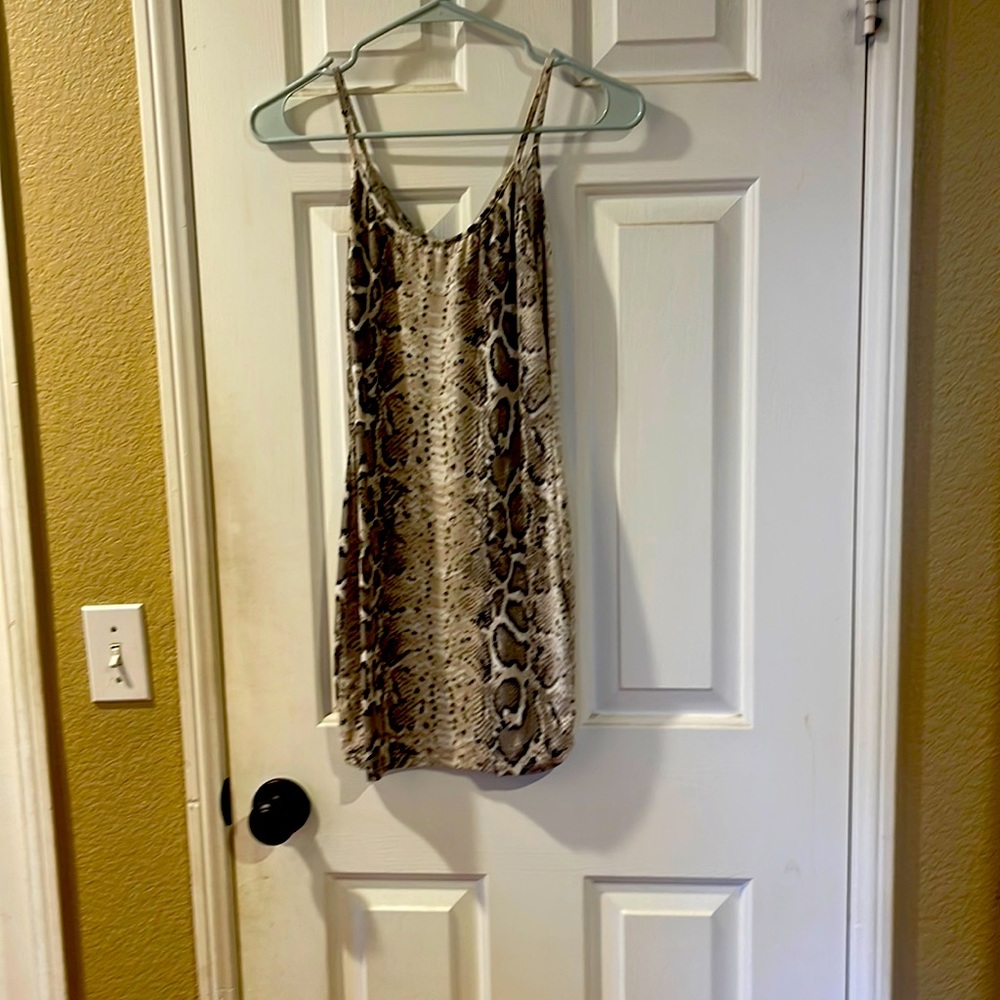 Nice animal print slip in dress!
